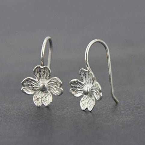 Spruced Roost Earrings Dogwood Flower Sterling Silver Earrings