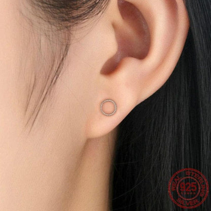 WOSTU Official Store Earrings Eternal Circle Earrings - Sterling Silver & Rose Gold