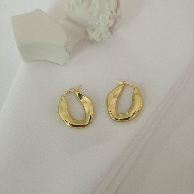 Spruced Roost Earrings Gold 4 French Chunky Hoop Earrings - 9 Styles
