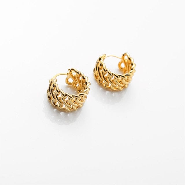 Spruced Roost Earrings Gold 6 French Chunky Hoop Earrings - 9 Styles