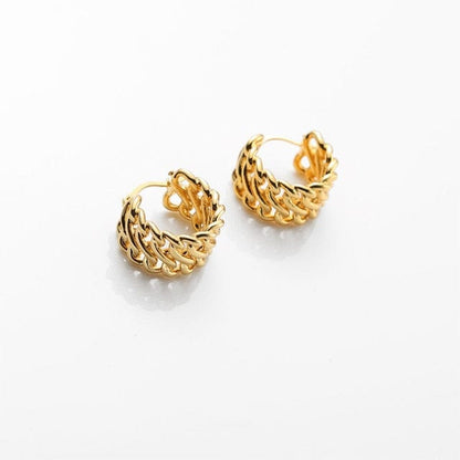 Spruced Roost Earrings Gold 6 French Chunky Hoop Earrings - 9 Styles