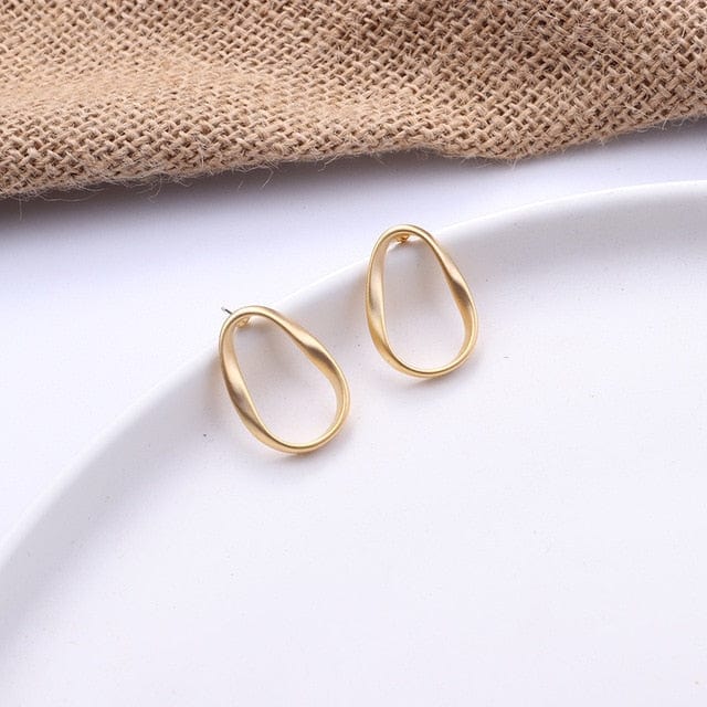 Spruced Roost Earrings H Gold Stud Earring Simple Geometric - 8 Styles
