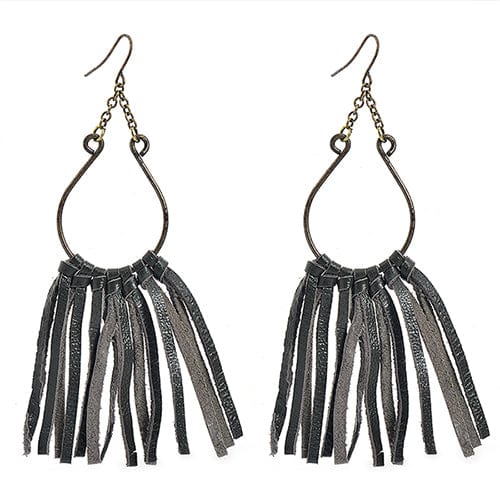 Spruced Roost Earrings Leather Tassel Earrings For Women