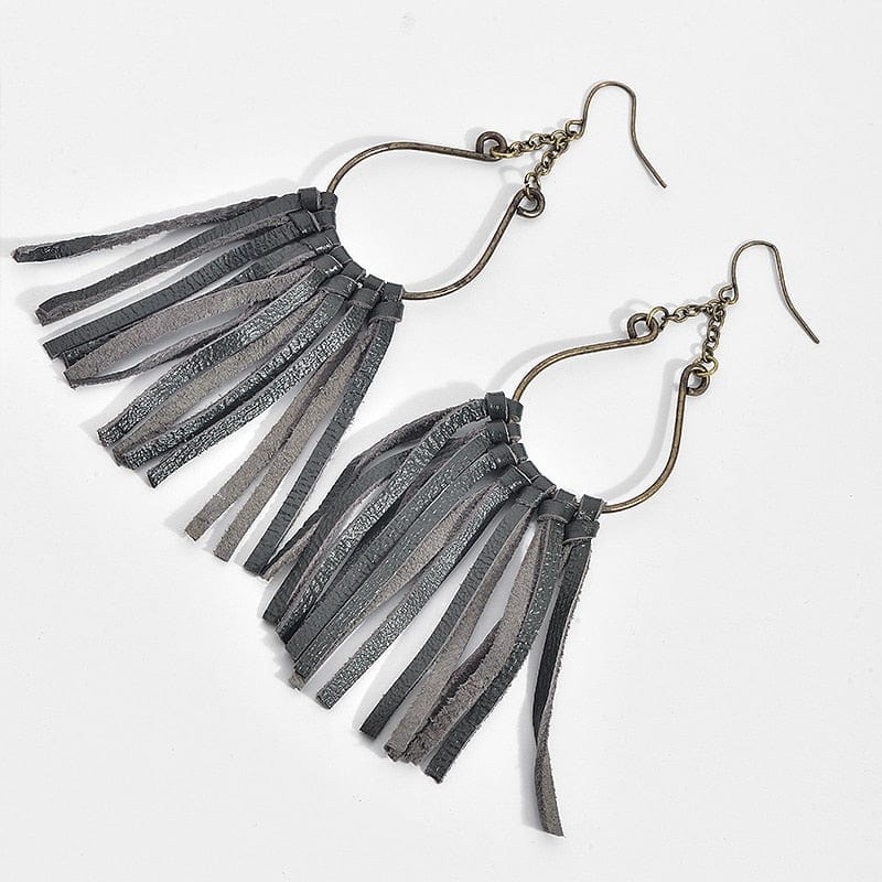 Spruced Roost Earrings Leather Tassel Earrings For Women