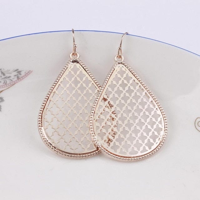 Spruced Roost Earrings E4145 Rose Gold Metallic Drop Earrings - 16 Styles