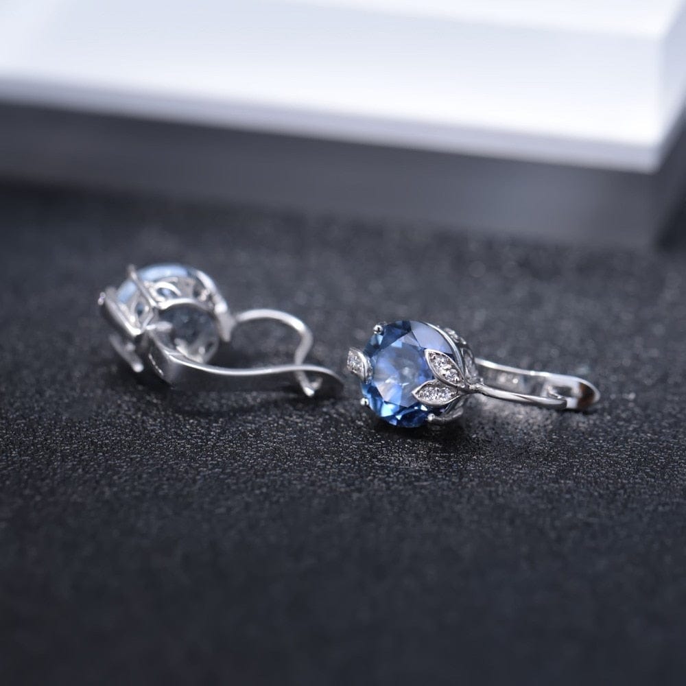 GEM'S BALLET Factory Store Earrings Natural Iolite Blue Mystic Quartz Gemstone Earings - 6.65Ct