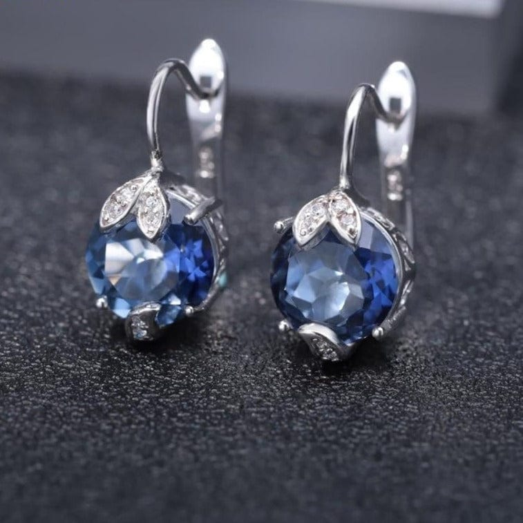GEM'S BALLET Factory Store Earrings Natural Iolite Blue Mystic Quartz Gemstone Earings - 6.65Ct