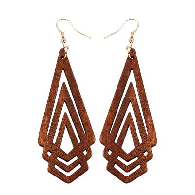 Spruced Roost Earrings Brown Natural Wooden Earrings Geometric 4 Colors