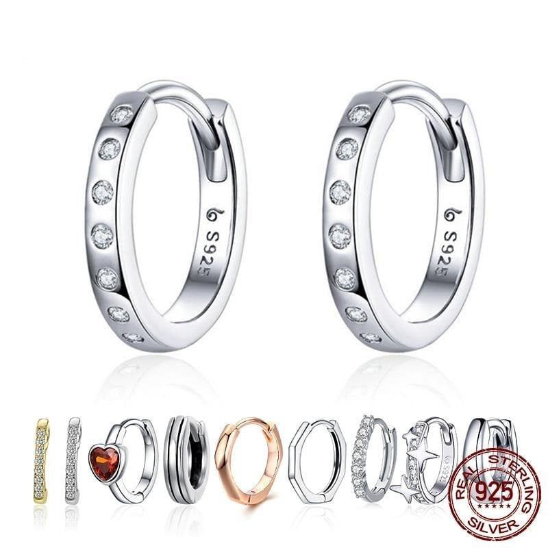 A Bamoer Earrings Sanremo Sterling Silver Hoops - 11 Styles