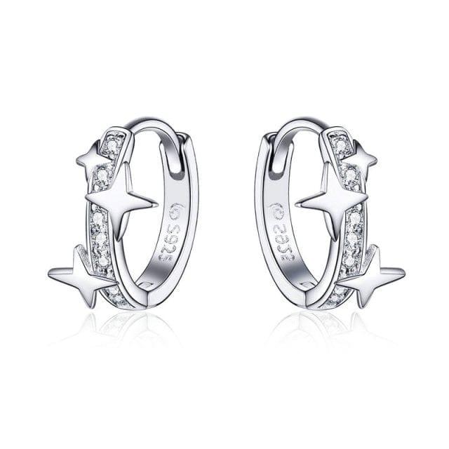 A Bamoer Earrings GAE076 Sanremo Sterling Silver Hoops - 11 Styles
