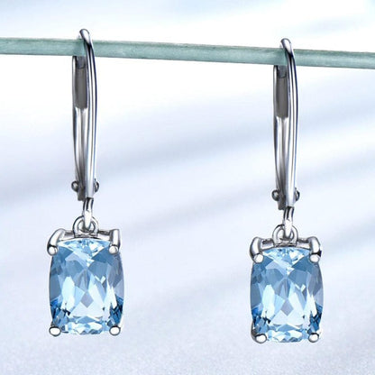 Umcho Manufactuer Store Earrings Sky Blue Topaz Sterling Silver Drop Earrings - 13 Carats