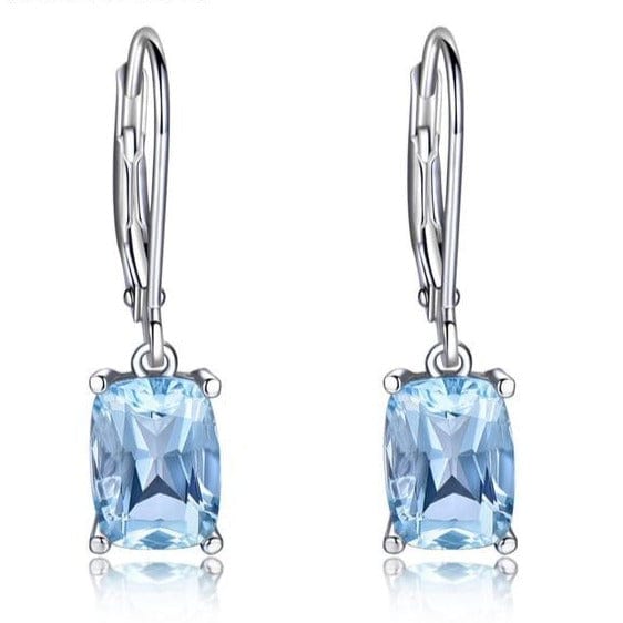 Umcho Manufactuer Store Earrings Sky Blue Topaz Sterling Silver Drop Earrings - 13 Carats