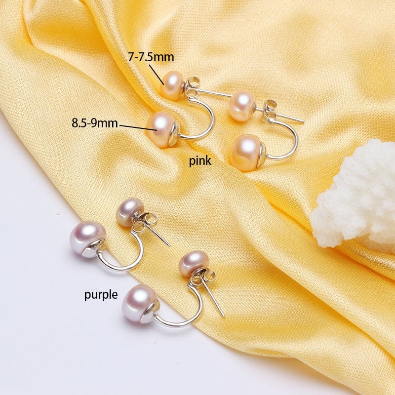 Spruced Roost Earrings Pink Sterling Silver Pearl Earrings - 3 Colors