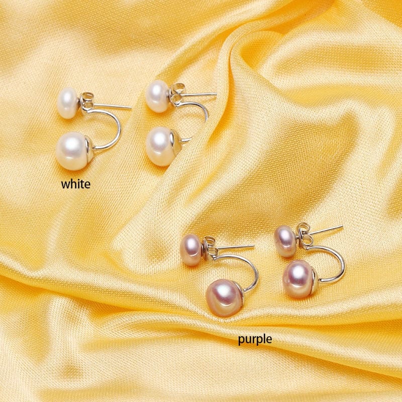 Spruced Roost Earrings Purple Sterling Silver Pearl Earrings - 3 Colors