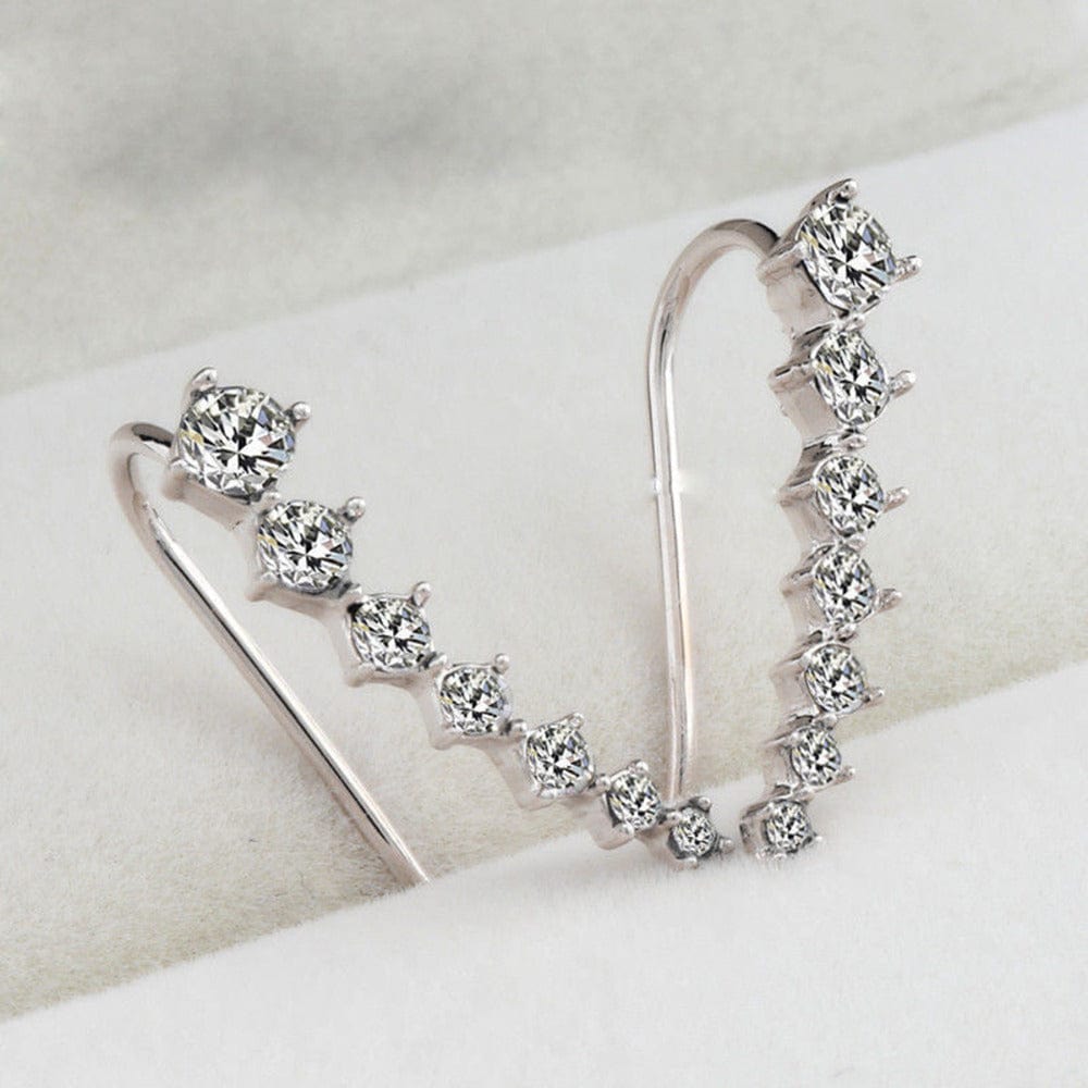 Spruced Roost Earrings Women's Cubic Zirconia Climber Earrings 1 Pair Versatile