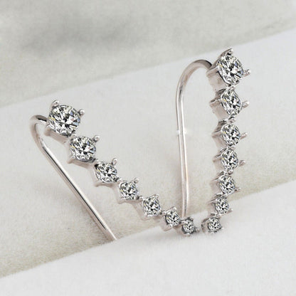 Spruced Roost Earrings Women's Cubic Zirconia Climber Earrings 1 Pair Versatile