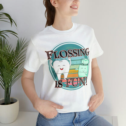 Printify T-Shirt Flossing is fun! Unisex Jersey Short Sleeve Tee