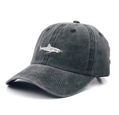 Spruced Roost 02 / 55-60cm Embroidered Shark Chambray Baseball Cap - Adjustable - 3 Colors