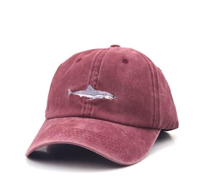 Spruced Roost 01 / 55-60cm Embroidered Shark Chambray Baseball Cap - Adjustable - 3 Colors