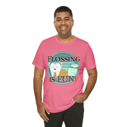 Printify T-Shirt Flossing is fun! Unisex Jersey Short Sleeve Tee