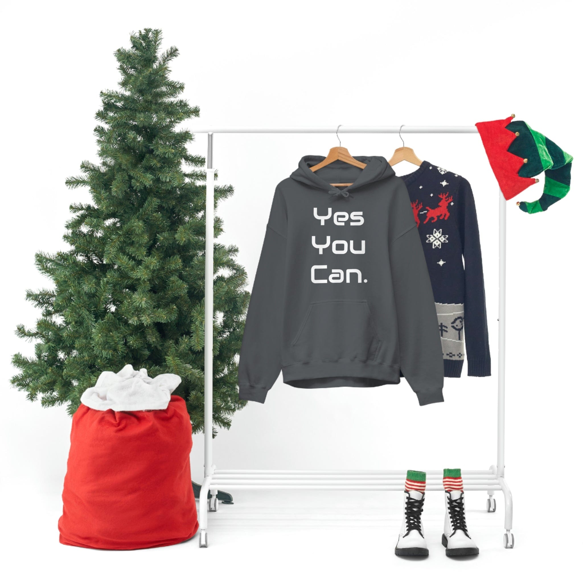 Printify Hoodie Yes You Can - Unisex Heavy Blend™ Hooded Sweatshirt