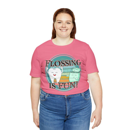 Printify T-Shirt Flossing is fun! Unisex Jersey Short Sleeve Tee