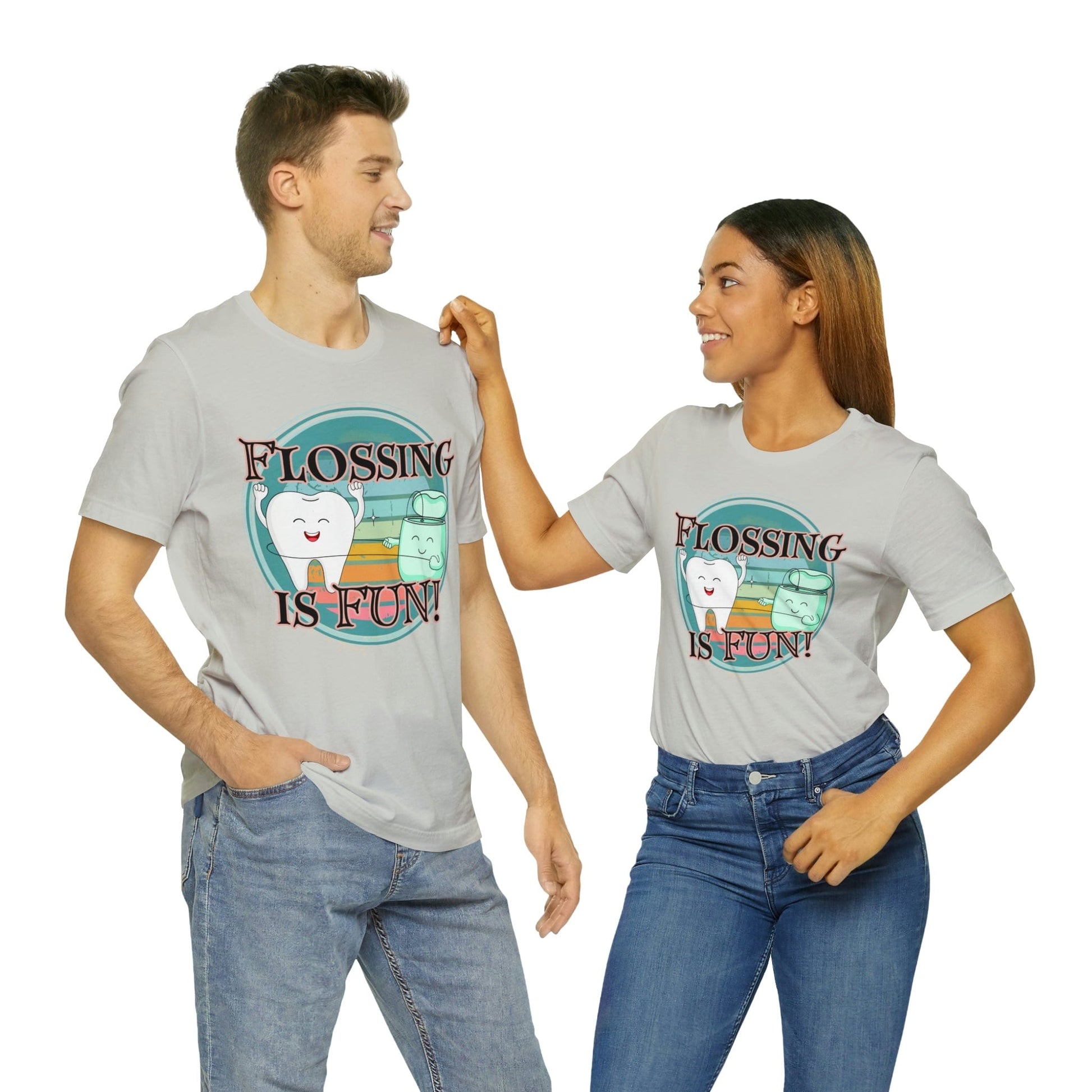 Printify T-Shirt Flossing is fun! Unisex Jersey Short Sleeve Tee