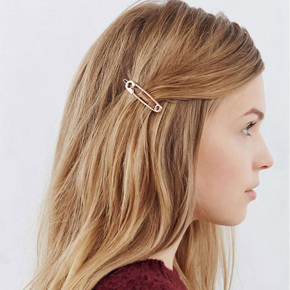 Spruced Roost Hair Accessories Safety Pin Hair Clip Barrette - Gold/Silver