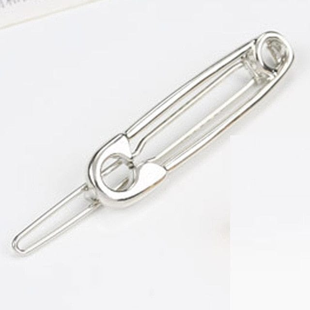 Spruced Roost Hair Accessories Silver Safety Pin Hair Clip Barrette - Gold/Silver