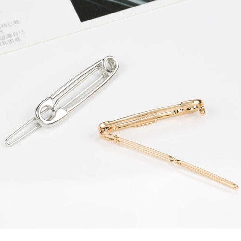Spruced Roost Hair Accessories Safety Pin Hair Clip Barrette - Gold/Silver