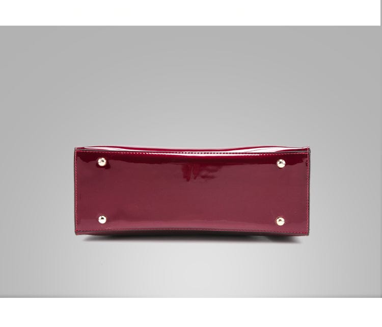 Spruced Roost Handbag Ashbury Solid Patent PU Lined Leather Handbag -  4 Colors