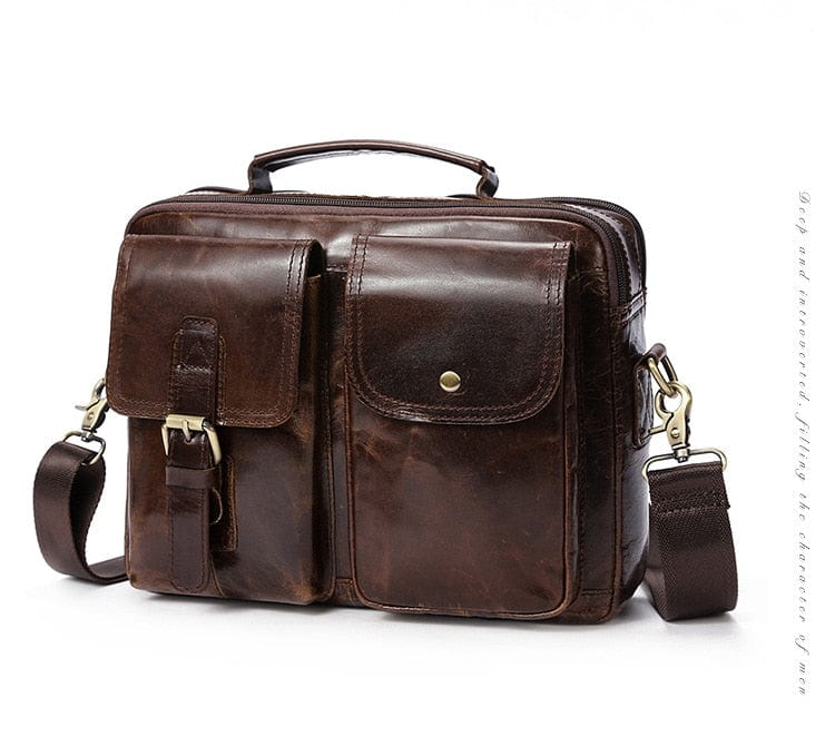 Spruced Roost Handbag Leather Messenger Bag - Brown