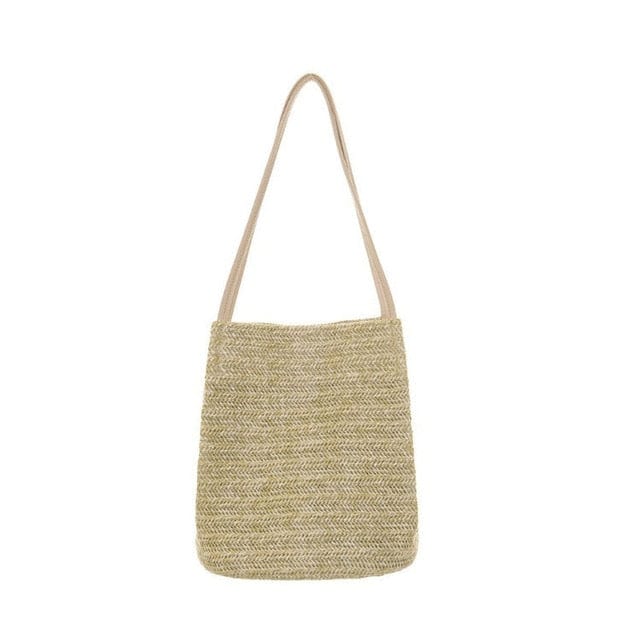 Spruced Roost Handbag Deep beige Martha's Vineyard Durable Weave Straw Beach Bag - 2 Colors