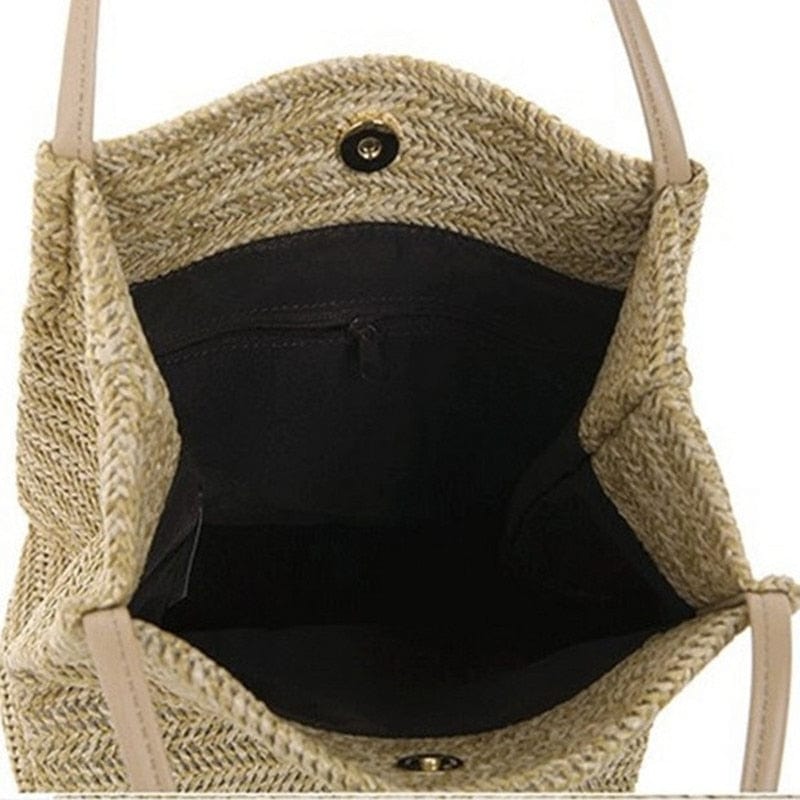 Spruced Roost Handbag Martha's Vineyard Durable Weave Straw Beach Bag - 2 Colors