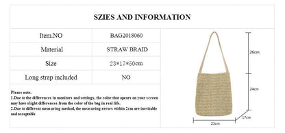 Spruced Roost Handbag Martha's Vineyard Durable Weave Straw Beach Bag - 2 Colors