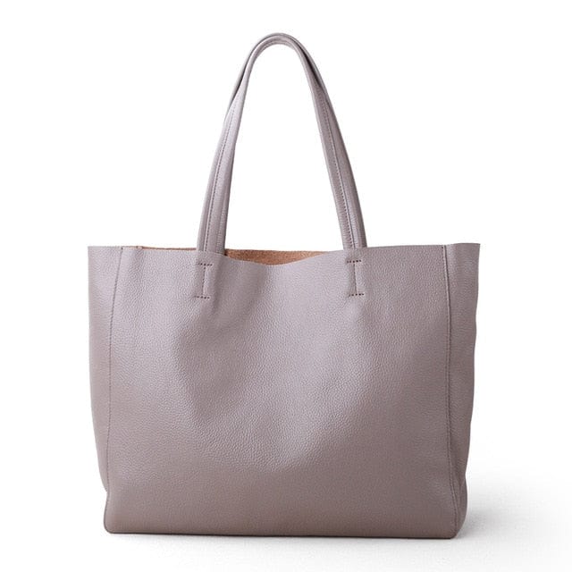 Shop511789 Store Handbag grey 36cm / China / 36cm Soft Leather Shoulder Carry-All Tote Bag - 7 Colors - 2 Sizes