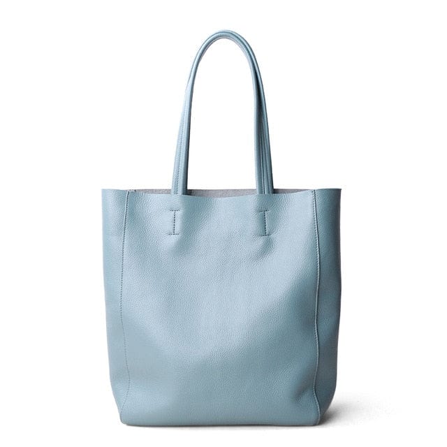 Shop511789 Store Handbag blue / China / 27cm Soft Leather Shoulder Carry-All Tote Bag - 7 Colors - 2 Sizes