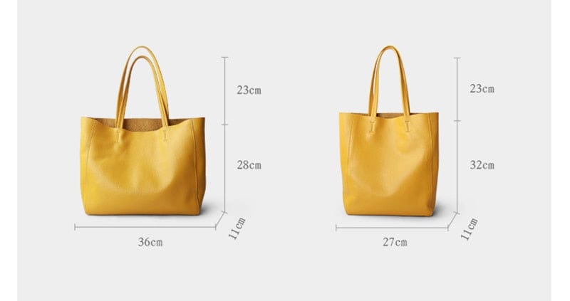 Shop511789 Store Handbag Soft Leather Shoulder Carry-All Tote Bag - 7 Colors - 2 Sizes