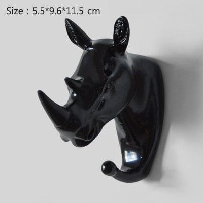 Spruced Roost Home Decor Black-6 ANIMAL HEAD WALL HOOKS - 3 COLORS