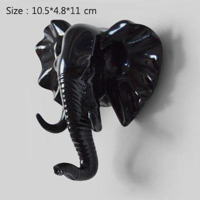 Spruced Roost Home Decor Black-5 ANIMAL HEAD WALL HOOKS - 3 COLORS