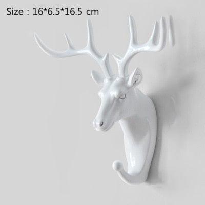 Spruced Roost Home Decor White-1 ANIMAL HEAD WALL HOOKS - 3 COLORS