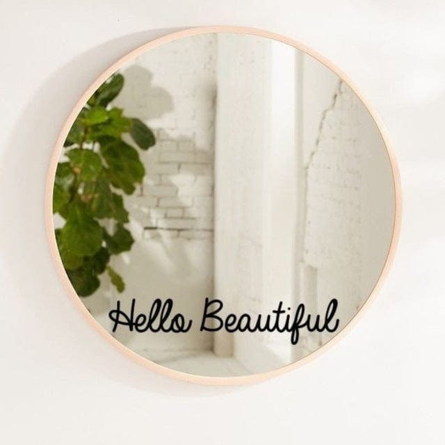 Spruced Roost Home Decor 2Hello Beautiful. / Letter height 8 cm Inspirational Mirror Sticker - 12 Phrases - 2 sizes