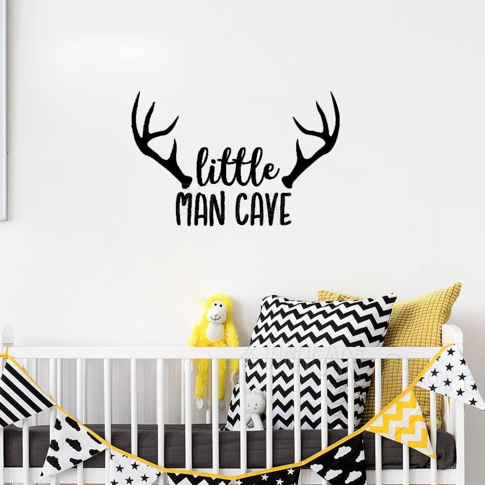 Spruced Roost Home Decor Little Man Cave for Little Boys Room -  Vinyl Wall Sticker Quote 3 Sizes