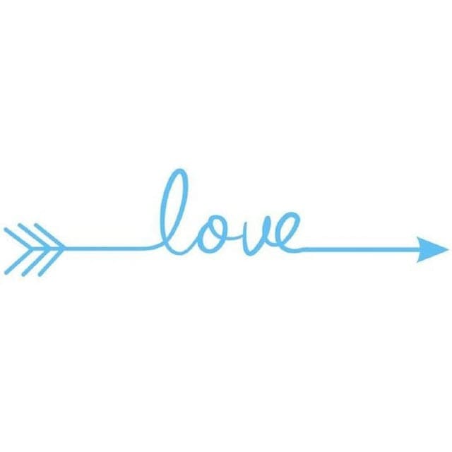 Spruced Roost Home Decor Light blue Love Arrow Wall Sticker Decal - 15 Colors