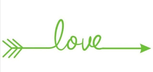 Spruced Roost Home Decor Light green Love Arrow Wall Sticker Decal - 15 Colors