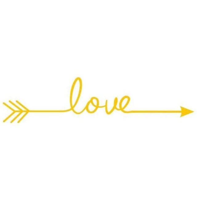 Spruced Roost Home Decor Yellow Love Arrow Wall Sticker Decal - 15 Colors