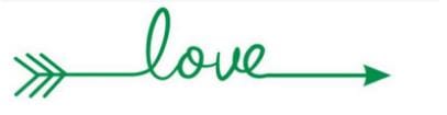 Spruced Roost Home Decor Green Love Arrow Wall Sticker Decal - 15 Colors