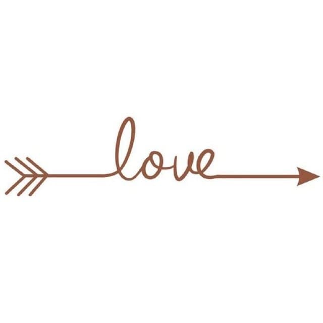 Spruced Roost Home Decor Brown Love Arrow Wall Sticker Decal - 15 Colors