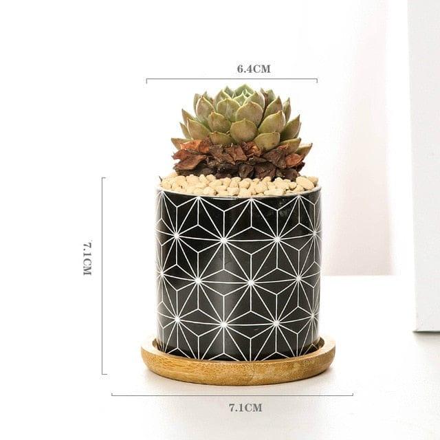 Home Embellish Store Home Decor B with tray Modern Geometric Ceramic Flower Pot - 8 Styles