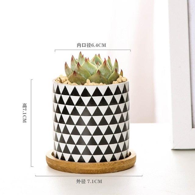 Home Embellish Store Home Decor F with tray Modern Geometric Ceramic Flower Pot - 8 Styles